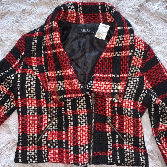 NWT - AKIRA - Red Plaid Jacket - Picture 2 of 10
